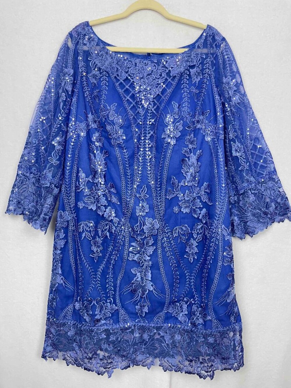 JJ'S House NWT Royal Blue Lace and Sequin Cocktail Dress Womens Size 18W